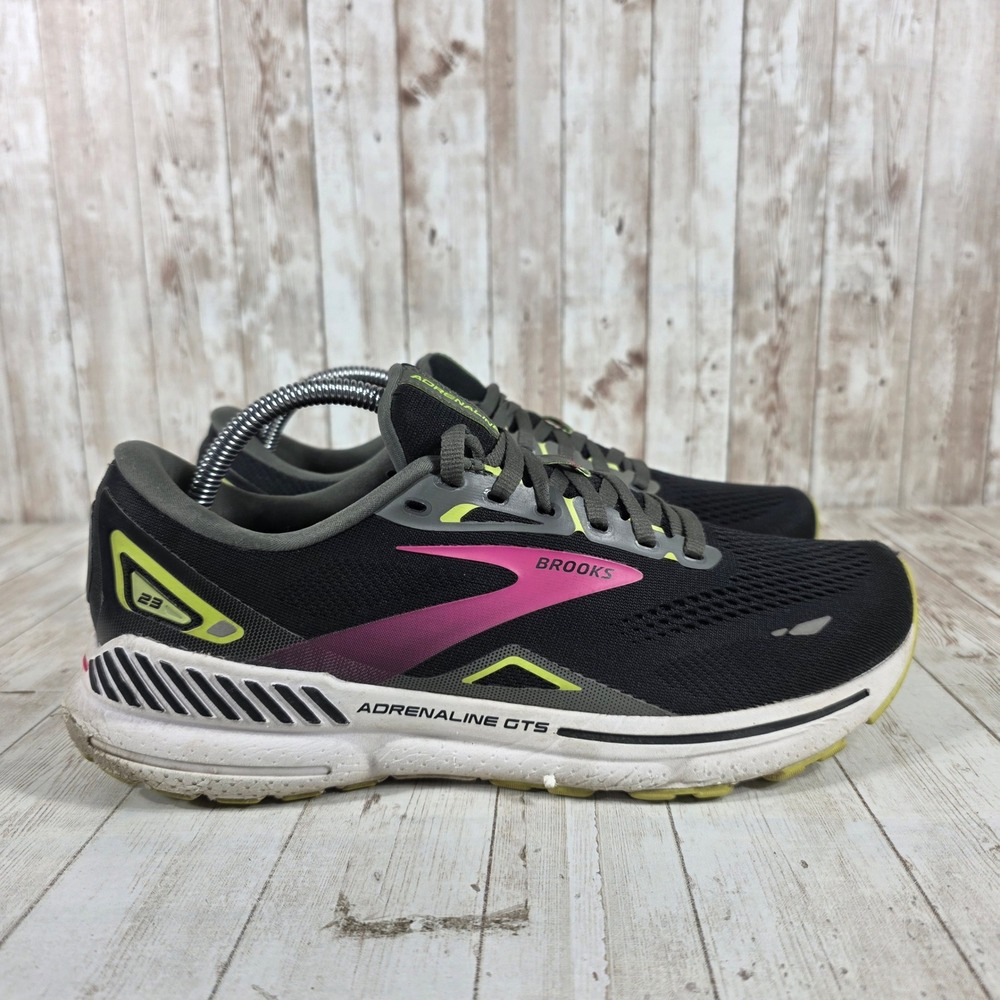 Brooks‎ Adrenaline GTS 23 Womens Running Shoes Black Pink Lime Size 11